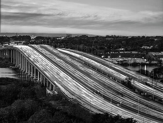 Driscoll Bridge New Jersey Bw Print