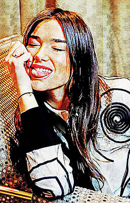 Expressive Digital Art - Dua Lipa, Handlebars Joy by Gradify Creations