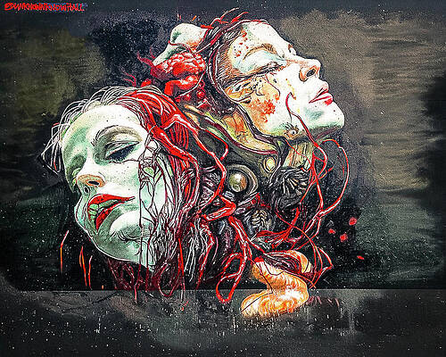 Dual Faces with Vivid Colors Wall Art