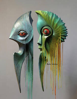 Wall Art featuring the ai art Dual Perspectives by Rafael Salazar