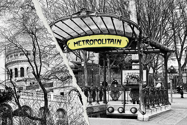 Travel Photograph - Dual Torn Collection - Metropolitan Montmartre by Philippe HUGONNARD