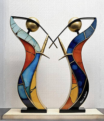 Wall Art featuring the digital art Duet Of Light by Rafael Salazar