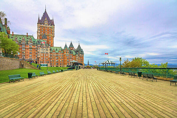 Architecture Wall Art featuring the photograph Dufferin Terrace And Fairmont Le Chateau Frontenac by Elvira Peretsman