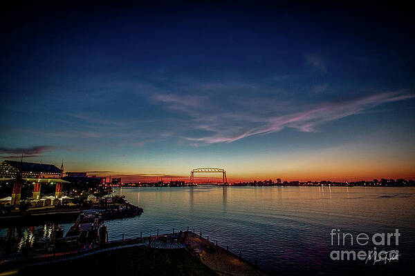 Reflection Photograph - Duluth Lift Bridge 7407 by Mark Triplett