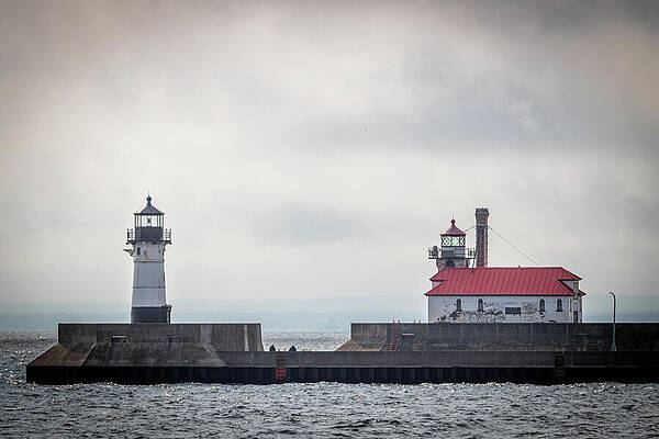 Serene Photograph - Duluth Ships And Light_2556 by Mark Triplett