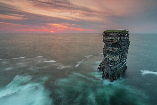 Sunset Photograph - Dun Briste Sea Stack, Co Mayo by Adrian Hendroff