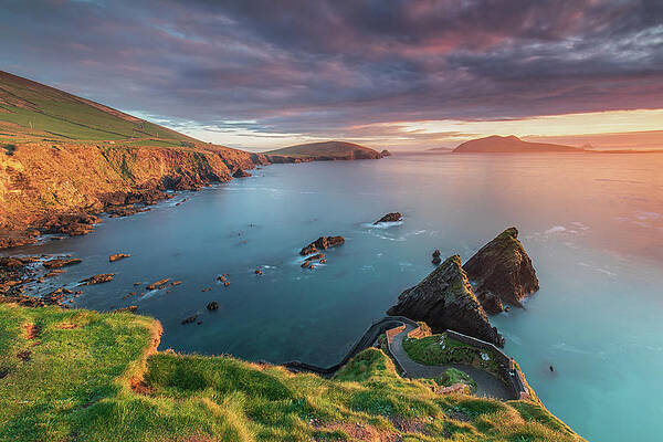 Sunset Photograph - Dunquin Pier Sunset, Dingle Peninsula by Adrian Hendroff
