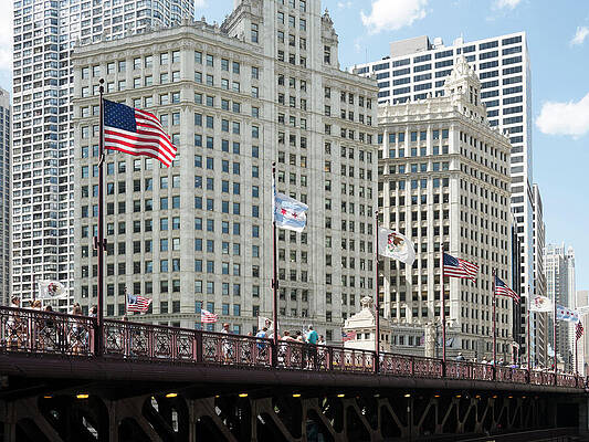 Chicago Photograph - DuSable Bridge Michigan Ave Chicago by Shankar Adiseshan