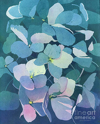 Wall Art featuring the painting Dusky Hydrangea by Lois Blasberg