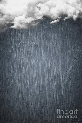 Surreal Dusty Blue Rain Digital Art