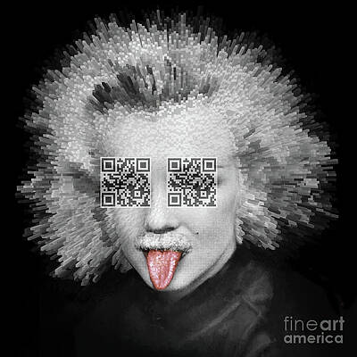 Fabric Wall Art featuring the digital art E-equals-MM Squared by BFA Prints