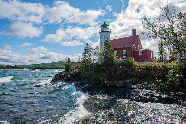 Sky Photograph - Eagle Harbor Lighthouse On A Windy Afternoon by Michael Collins