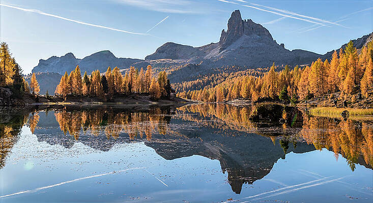 Early Morning at Lake Federa, Dolomites, Italy by Elvira Peretsman