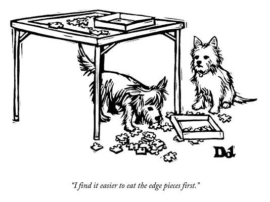 Puppies and Puzzle Table Wall Art