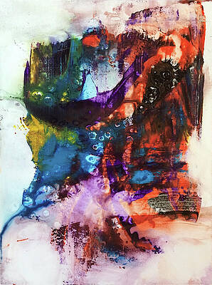 Abstract Wall Art featuring the painting Eater Of Lost Wings by Rodney Frederickson