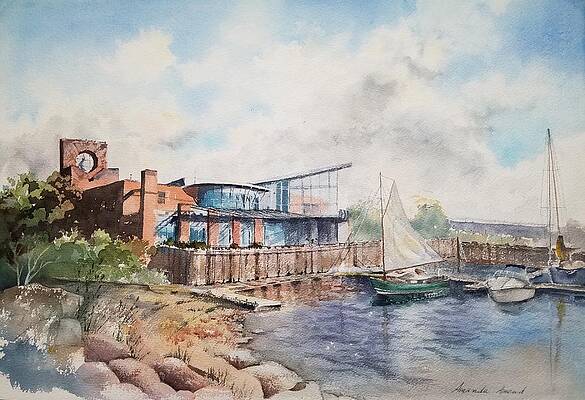 Wall Art featuring the painting ECHO, Leahy Center For Lake Champlain by Amanda Amend