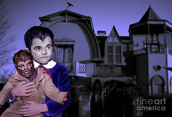 Funny Wall Art featuring the photograph Eddie Munster And His House by Franchi Torres