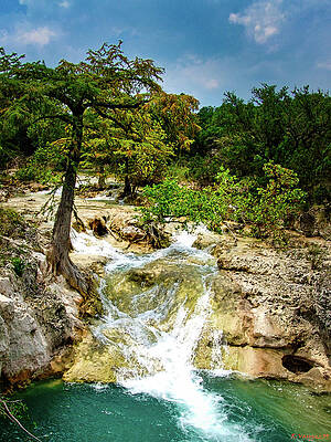 Sky Wall Art featuring the photograph Edge Falls Boerne, TX by Rene Vasquez