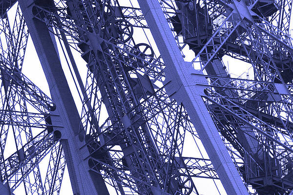 Blue Wall Art featuring the photograph Eiffel Tower Workings - Blue by Ron Berezuk