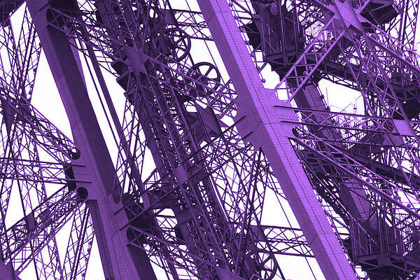 Abstract Photograph - Eiffel Tower Workings - Violet by Ron Berezuk