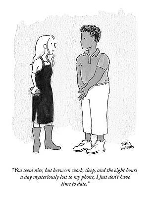 Minimalist Wall Art featuring the drawing Eight Hours A Day by Sofia Warren