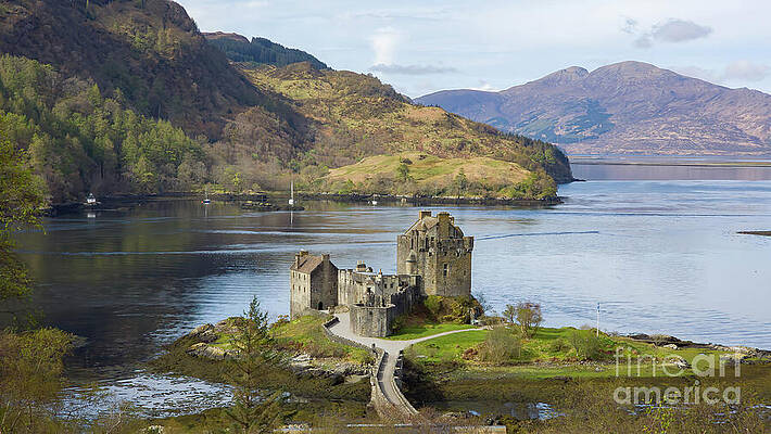 Scotland Wall Art featuring the photograph Eilean Donan Castle From A Distance - Dornie, Highland Scotland by Jeff Saunders