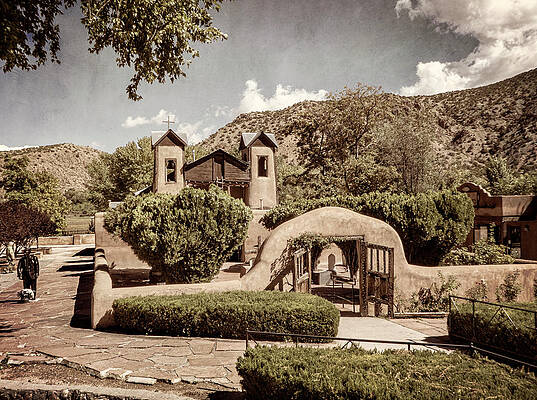 Wall Art featuring the photograph El Santuario De Chimayo New Mexico - Vintage by Mary Lee Dereske