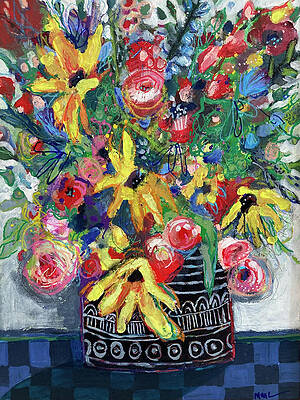 Flower Wall Art featuring the mixed media Elaine by Mary Conner