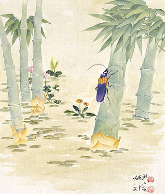 Garden Painting - Elderberry Longhorn by Yan Bingwu and Yang Wenqing