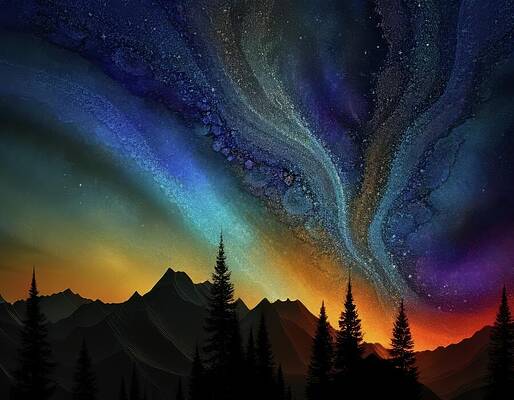 Sky Digital Art - Electromagnetic Sky Painting by Eris And AI