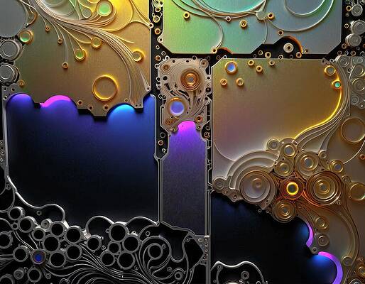 Intricate Wall Art featuring the digital art Electronic Eclectic by Eris And AI