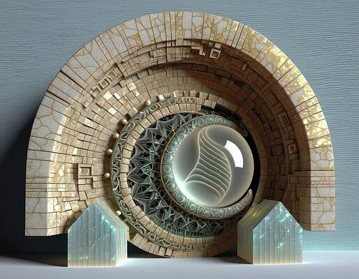 Intricate Wall Art featuring the digital art Electronic Fossilization by Eris And AI