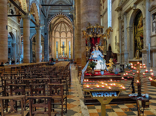 Serene Photograph - Elegance Of Church Of Saint Anastasia In Verona by Steven Dos Remedios
