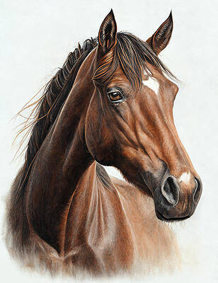Wall Art featuring the painting Elegant Equine by Land of Dreams