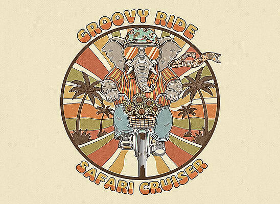 Elephant Biker Adventure Wall Art