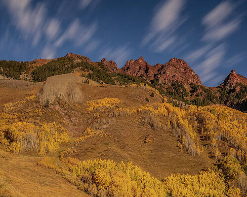 Wall Art featuring the photograph Elk Mountains Long Exposure In Autumn by Dan Sproul