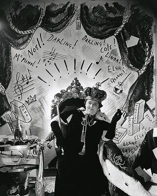 Crown Wall Art featuring the photograph Elsa Maxwell Seated On A Throne by Cecil Beaton