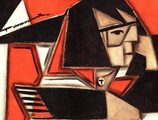 Geometric Wall Art featuring the painting Elvis On The Line Print by Tommervik