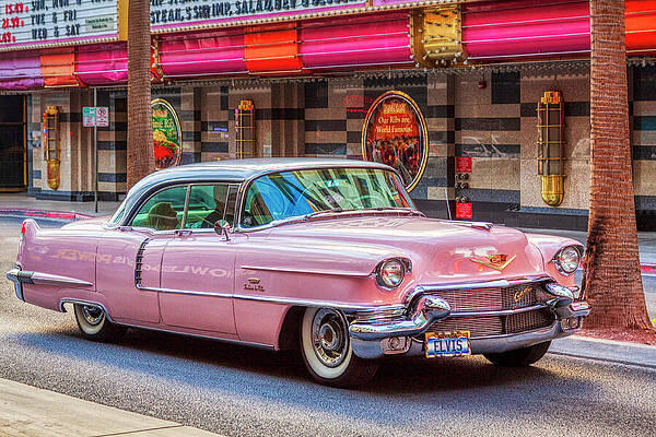Transportation Wall Art featuring the photograph Elvis Pink Cadillac Tour On Fremont Street Experience by Tatiana Travelways