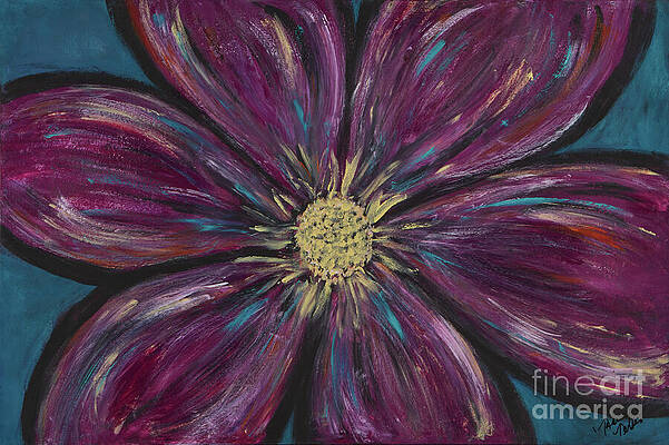 Flower Wall Art featuring the painting Embellish by Tammy Terres - Dezigner Reflexions