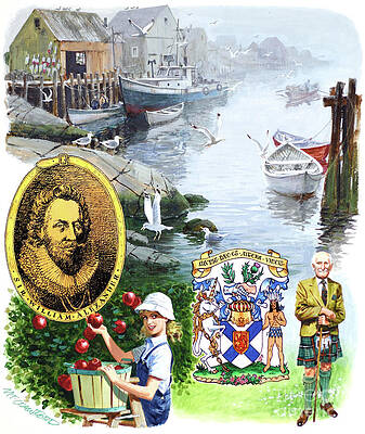 Canada Wall Art featuring the painting Emblems Of Nova Scotia by Mel Crawford