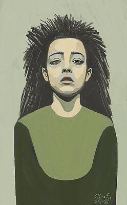 Moody Portrait with Spiky Hair Wall Art