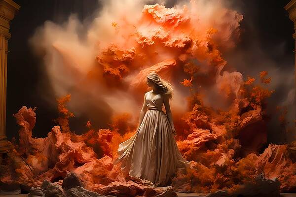 Dynamic Wall Art featuring the digital art Emotional Explosion Depicted In A Neoclassical Style No 1 by Andre Petrov