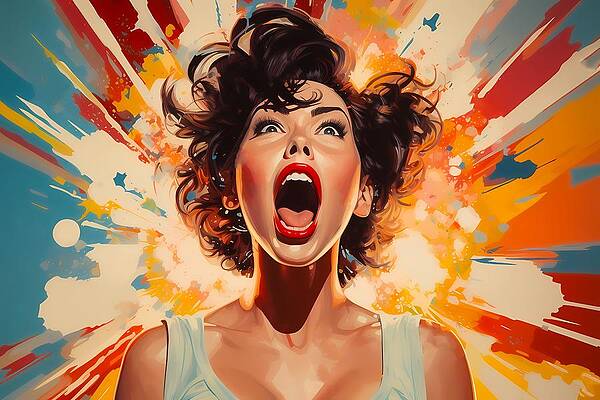Bold Digital Art - Emotional Explosion In 1980s Pop Art Style No 1 by Andre Petrov