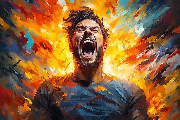 Abstract Wall Art featuring the digital art Emotional Explosion In Abstract Expressionist Style No 1 by Andre Petrov