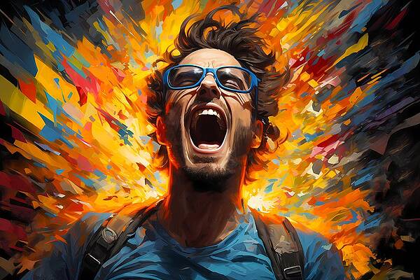 Abstract Wall Art featuring the digital art Emotional Explosion In Abstract Expressionist Style No 2 by Andre Petrov