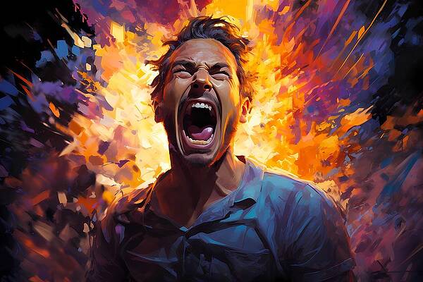 Abstract Wall Art featuring the digital art Emotional Explosion In Abstract Expressionist Style No 3 by Andre Petrov