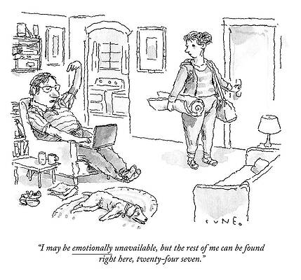 Rest Drawing - Emotionally Unavailable by John Cuneo