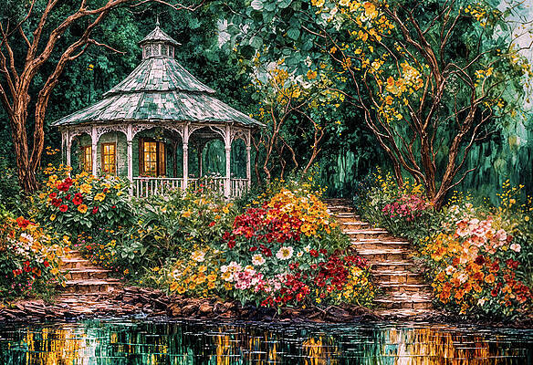 Digital Art - Enchanted Gazebo by Deb Beausoleil