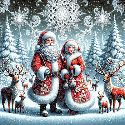 Digital Art - Enchanted Winter Whimsy by Bill and Linda Tiepelman